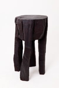 Sculptural Side Table, Rustic, Burnt Black Wood, Carved, Handmade, gallery view 12