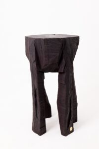 Sculptural Side Table, Rustic, Burnt Black Wood, Carved, Handmade, gallery view 18