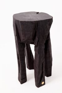 Sculptural Side Table, Rustic, Burnt Black Wood, Carved, Handmade, gallery view 19