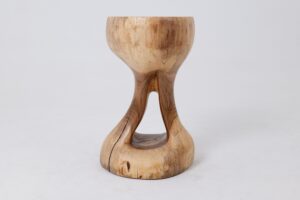 Sculptural Side Table, Stool, Solid Wood, Walnut, Contemporary Design, gallery view 3