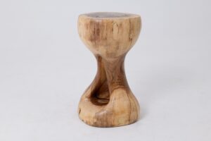 Sculptural Side Table, Stool, Solid Wood, Walnut, Contemporary Design, gallery view 4