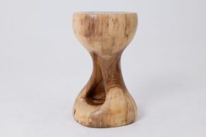 Sculptural Side Table, Stool, Solid Wood, Walnut, Contemporary Design, gallery view 6
