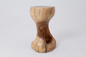 Sculptural Side Table, Stool, Solid Wood, Walnut, Contemporary Design, gallery view 7