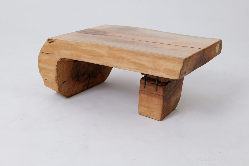 Side Table, Organic, Live-Edge, Walnut, Rustic, Minimalist Handmade