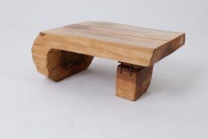 Side Table, Organic, Live-Edge, Walnut, Rustic, Minimalist Handmade, main view
