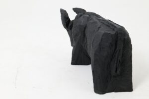 Taurus, Chainsaw Carved, Burnt Oak, Abstract Sculpture, Bull, Handmade, Black, gallery view 9
