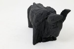 Taurus, Chainsaw Carved, Burnt Oak, Abstract Sculpture, Bull, Handmade, Black, gallery view 13
