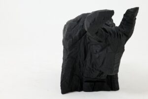 Taurus, Chainsaw Carved, Burnt Oak, Abstract Sculpture, Bull, Handmade, Black, gallery view 16