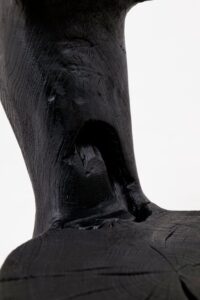 Brutalist Sculptural Chair, Carved, Solid Wood, Oak, Black, Rustic, gallery view 12