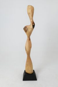 Still Stand Abstract Wood Sculpture, Chainsaw Carved, Walnut, main view