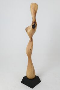 Still Stand Abstract Wood Sculpture, Chainsaw Carved, Walnut, gallery view 2