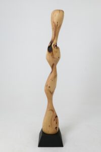 Still Stand Abstract Wood Sculpture, Chainsaw Carved, Walnut, gallery view 3