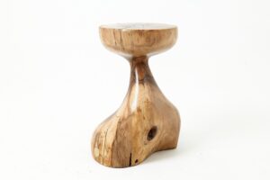 Sculptural Side Table, Stool, Solid Wood, Walnut, Contemporary Design, main view