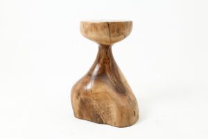 Sculptural Side Table, Stool, Solid Wood, Walnut, Contemporary Design, gallery view 2