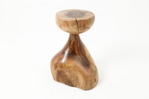 Sculptural Side Table, Stool, Solid Wood, Walnut, Contemporary Design, gallery view 3
