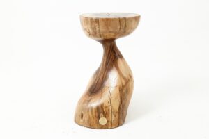 Sculptural Side Table, Stool, Solid Wood, Walnut, Contemporary Design, gallery view 5