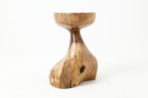 Sculptural Side Table, Stool, Solid Wood, Walnut, Contemporary Design, gallery view 7