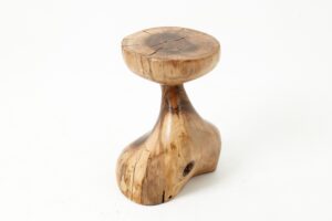 Sculptural Side Table, Stool, Solid Wood, Walnut, Contemporary Design, gallery view 8