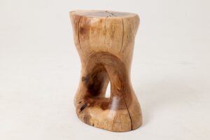 Sculptural Side Table, Stool, Solid Wood, Walnut, Contemporary Design, gallery view 3