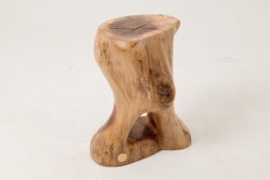 Sculptural Side Table, Stool, Solid Wood, Walnut, Contemporary Design, gallery view 6