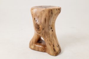 Sculptural Side Table, Stool, Solid Wood, Walnut, Contemporary Design, gallery view 8