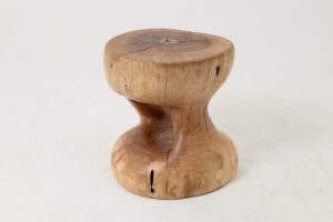 Sculptural Side Table, Stool, Solid Wood, Walnut, Contemporary Design, gallery view 2