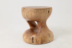 Sculptural Side Table, Stool, Solid Wood, Walnut, Contemporary Design, gallery view 3