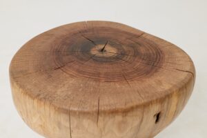 Sculptural Side Table, Stool, Solid Wood, Walnut, Contemporary Design, gallery view 4