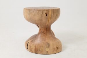 Sculptural Side Table, Stool, Solid Wood, Walnut, Contemporary Design, gallery view 5