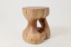 Sculptural Side Table, Stool, Solid Wood, Walnut, Contemporary Design, gallery view 7