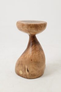 Sculptural Side Table, Stool, Solid Wood, Walnut, Contemporary Design, Logniture, gallery view 3