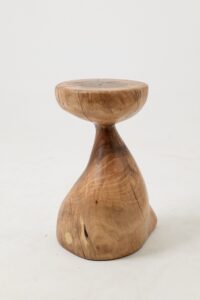 Sculptural Side Table, Stool, Solid Wood, Walnut, Contemporary Design, Logniture, gallery view 4