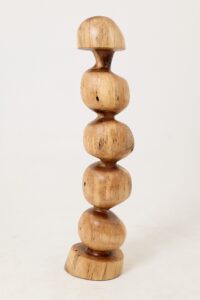 Still Stand Abstract Wood Sculpture, Chainsaw Carved, Walnut, main view
