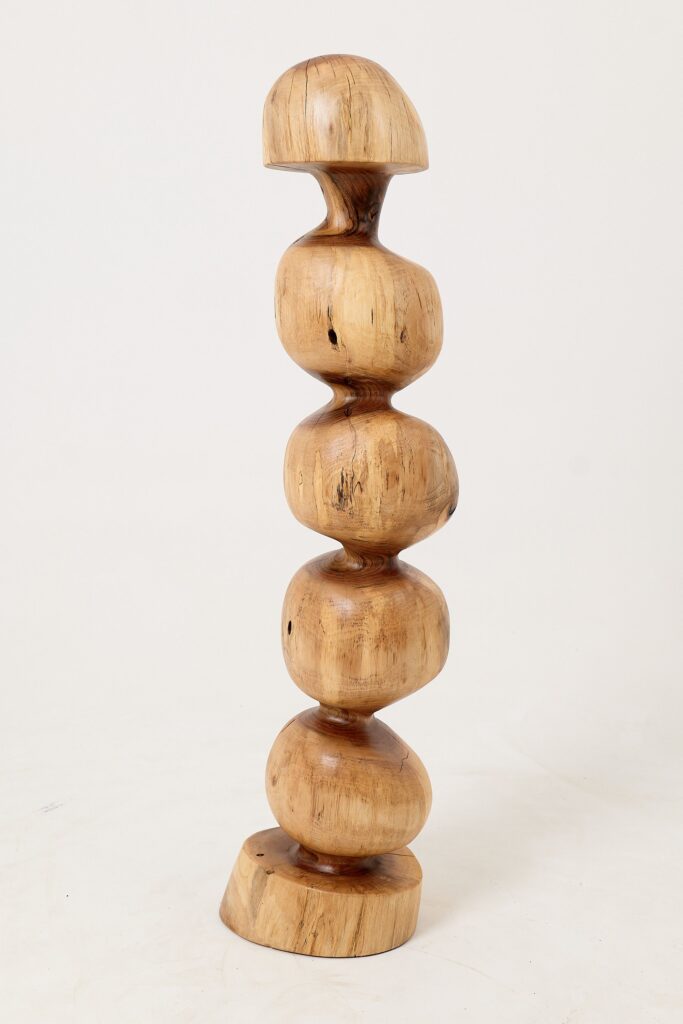 Still Stand Abstract Wood Sculpture, Chainsaw Carved, Walnut