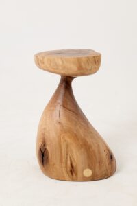 Sculptural Side Table, Stool, Solid Wood, Walnut, Contemporary Design, gallery view 2