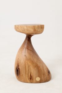 Sculptural Side Table, Stool, Solid Wood, Walnut, Contemporary Design, gallery view 3