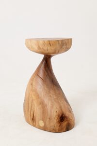 Sculptural Side Table, Stool, Solid Wood, Walnut, Contemporary Design, gallery view 5
