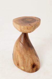 Sculptural Side Table, Stool, Solid Wood, Walnut, Contemporary Design, gallery view 6