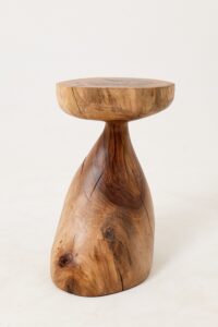 Sculptural Side Table, Stool, Solid Wood, Walnut, Contemporary Design, gallery view 7
