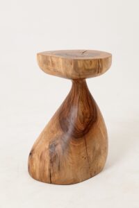 Sculptural Side Table, Stool, Solid Wood, Walnut, Contemporary Design, gallery view 9