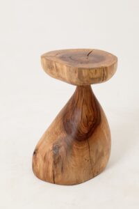 Sculptural Side Table, Stool, Solid Wood, Walnut, Contemporary Design, gallery view 10