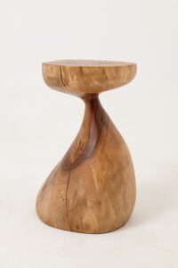 Sculptural Side Table, Stool, Solid Wood, Walnut, Contemporary Design, gallery view 11