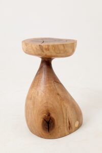 Sculptural Side Table, Stool, Solid Wood, Walnut, Contemporary Design, gallery view 13