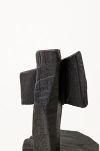 Brutalist Sculptural Chair, Carved, Solid Wood, Oak, Black, Rustic, Logniture, gallery view 10