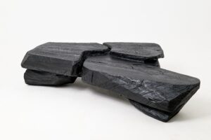Sculptural Coffee Table, Rustic, Burnt Black Wood, Carved, Handmade, gallery view 2