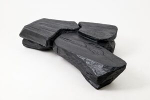 Sculptural Coffee Table, Rustic, Burnt Black Wood, Carved, Handmade, gallery view 4