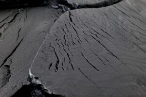 Sculptural Coffee Table, Rustic, Burnt Black Wood, Carved, Handmade, gallery view 6