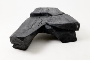 Sculptural Coffee Table, Rustic, Burnt Black Wood, Carved, Handmade, gallery view 9