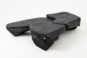 Sculptural Coffee Table, Rustic, Burnt Black Wood, Carved, Handmade, gallery view 13