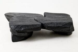 Sculptural Coffee Table, Rustic, Burnt Black Wood, Carved, Handmade, gallery view 15